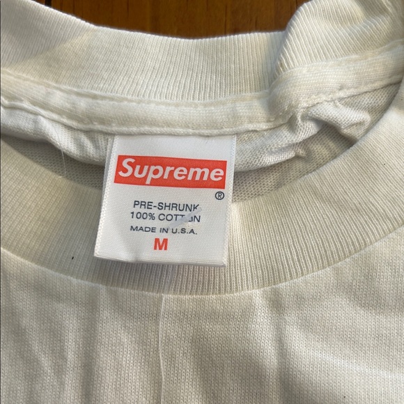 White tee Size Medium for kids Measurements 24.5 inches Pit to pit 18 inches - Picture 3 of 3